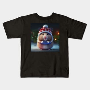 Cute Christmas Hamster Kids T-Shirt